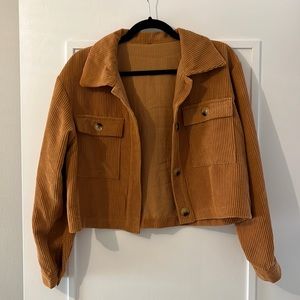 Cropped Corduroy Shacket